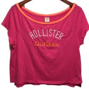 [Hollister] Pink Oversized Crop Top Size Small